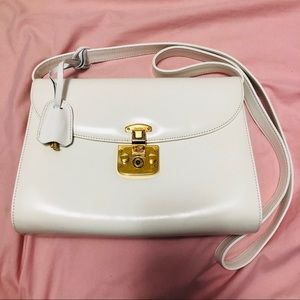 Vintage Gucci White Patent Leather Crossbody Bag